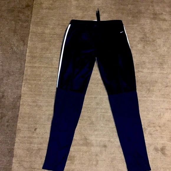 Adidas Black With White Stripe Joggers Size Medium - Picture 2 of 3